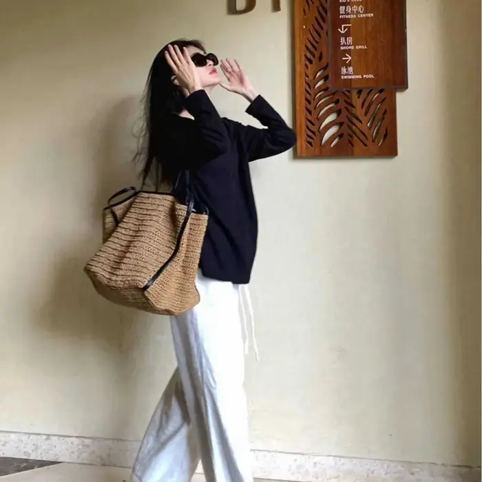 Dames corée sac à main de haute qualité grand femme sac fourre-tout concepteur de mode Vintage laine unique épaule sac à main couleur unie