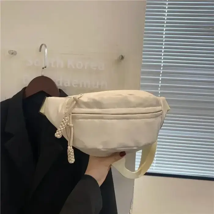 Sac de poitrine demi-lune en toile pour femme