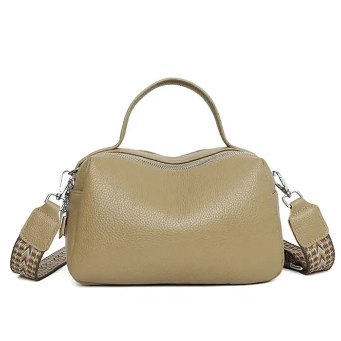 Sac à main en cuir véritable souple pour femme