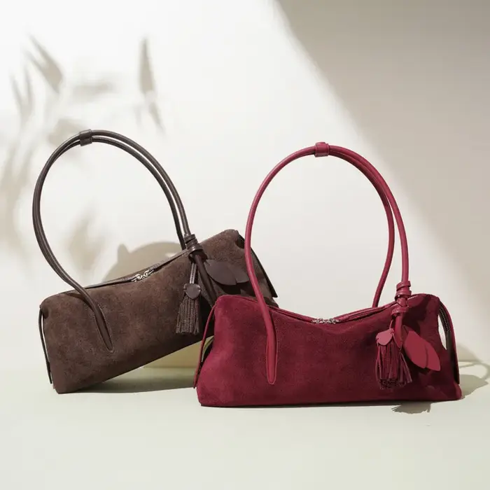 Sac à main de luxe en daim et cuir de vache pour femmes