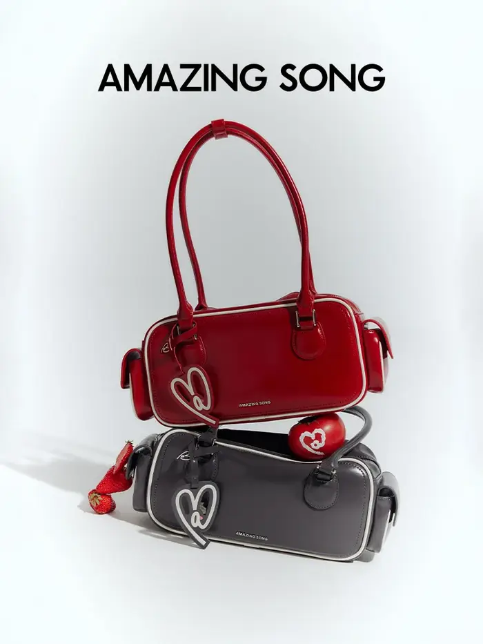 Sac à bandoulière linéaire style bowling classique rétro chic BGT Amazing Song Toast Bag
