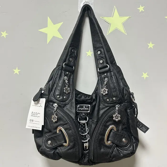 Sac à main pour femme Angel Kiss, sac à bandoulière tendance, grand sac fourre-tout noir, sac de sho