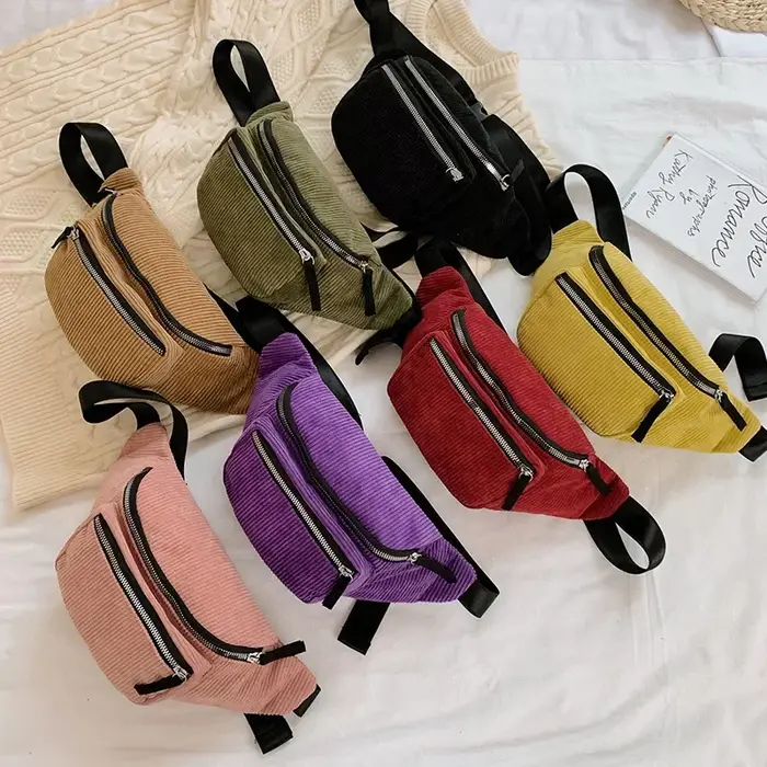 Sacs de poitrine en velours côtelé pour femmes