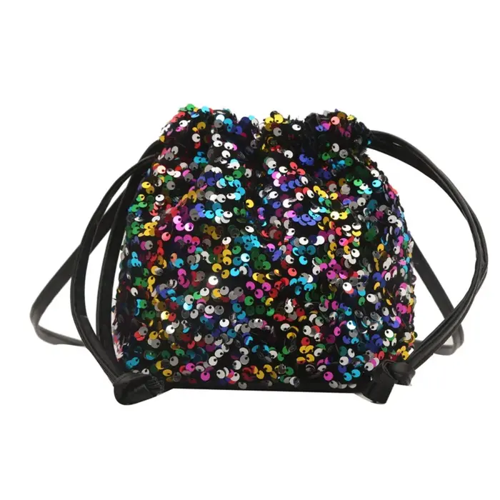 Sac de soirée élégant et brillant, petit sac à main, sac à bandoulière à sequins, sac coréen à cordo