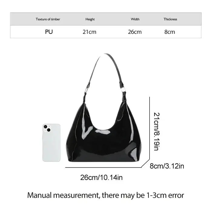 Sac à bandoulière Vintage brillant en cuir PU pour femmes