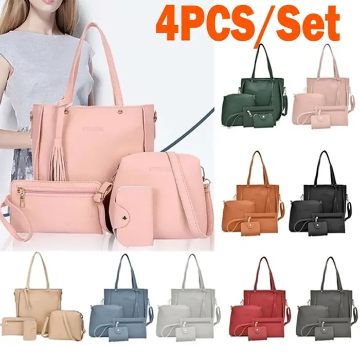 Ensemble de sacs à bandoulière en cuir PU pour femmes