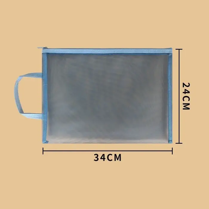 Sac à factures A4 Morandi, sac en maille transparente avec fermeture éclair, sac de rangement pour d