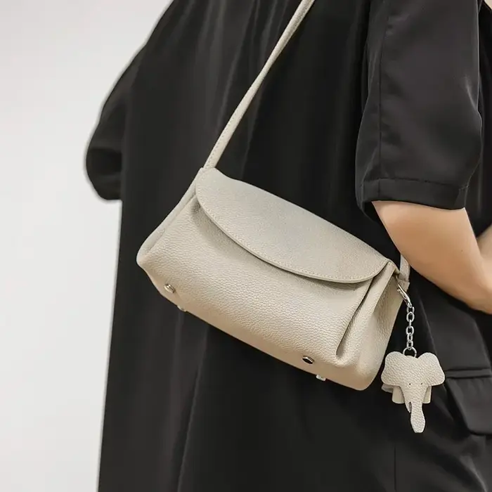 Sac à main Beige en cuir véritable pour femmes