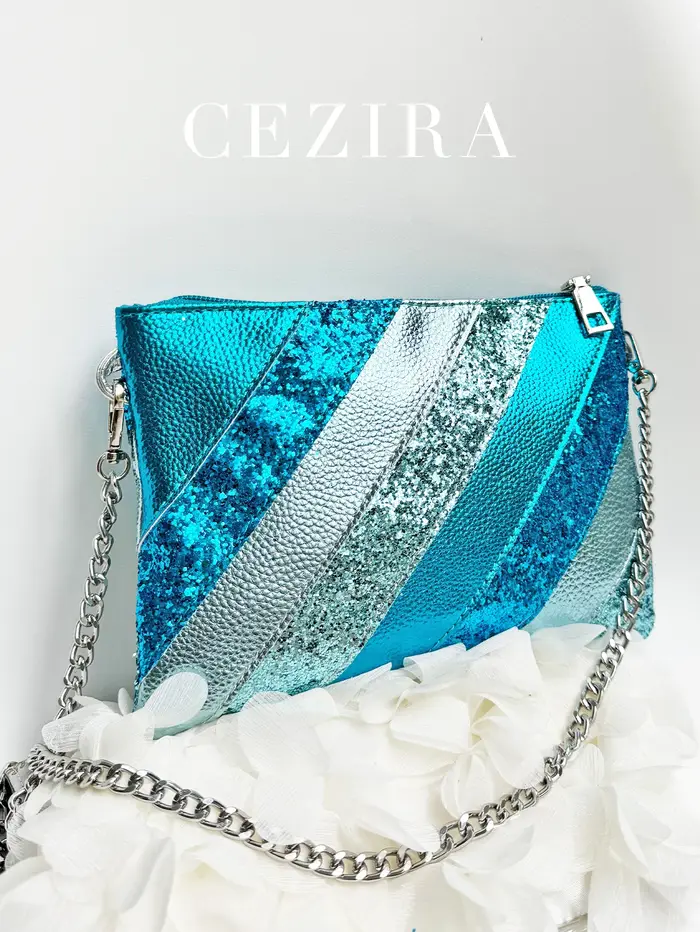 Pochette de luxe en cuir PU métallique Y2K pour femmes