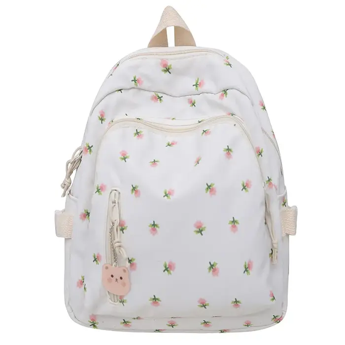 Mini sac à dos floral mignon pour filles, sac d'école avec broderie de nom personnalisé, petit sac à