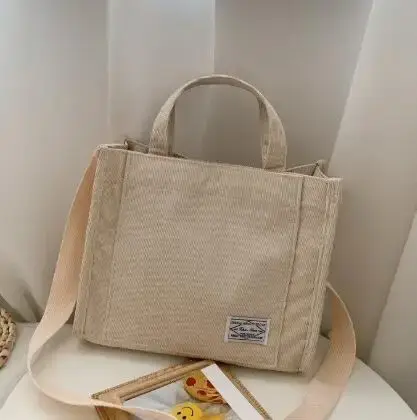Sac à main Simple en velours côtelé pour femmes, sac à main Portable de grande capacité, tendance, p
