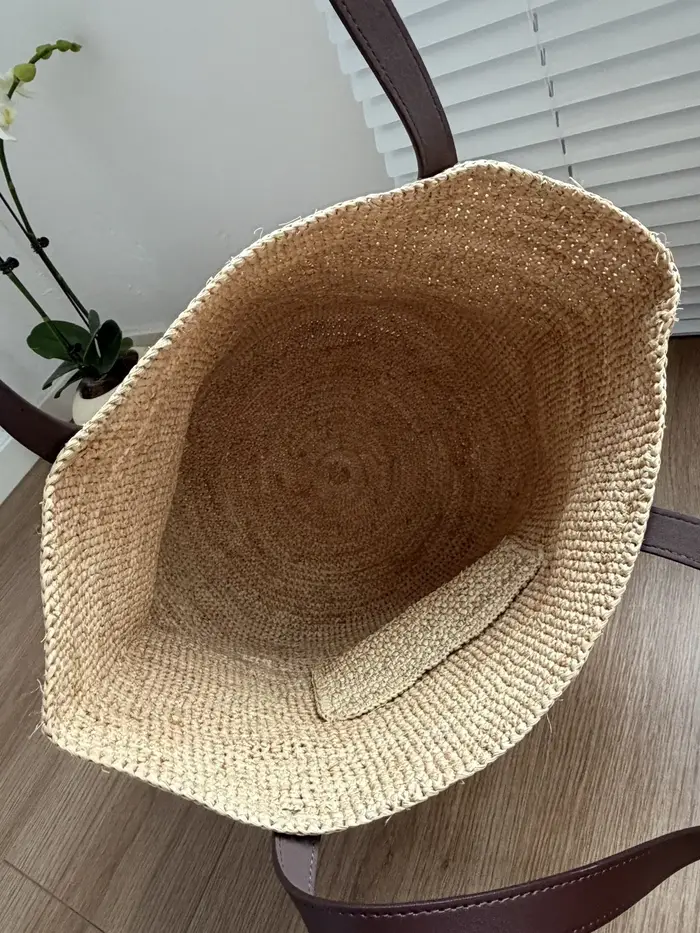 Sac fourre-tout en raphia tressé à la main pour femme