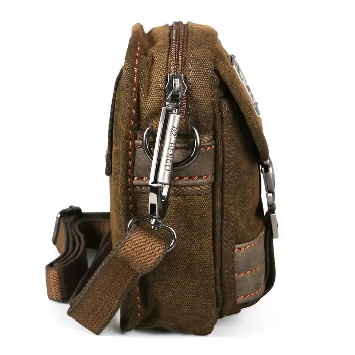 Petit Sac en Toile Vintage avec Poches Multifonctionnelles