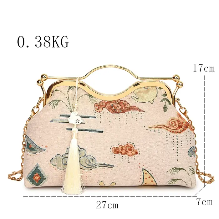 JOinitied-Pochette à franges vintage pour femme
