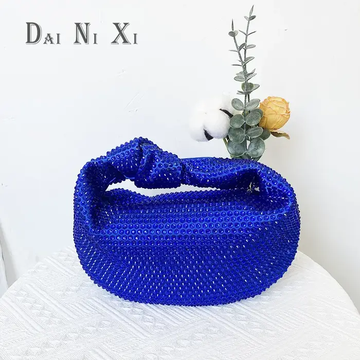Sac à main de luxe noué en cristal strass diamant nuage pour femmes, sac de soirée brillant scintill