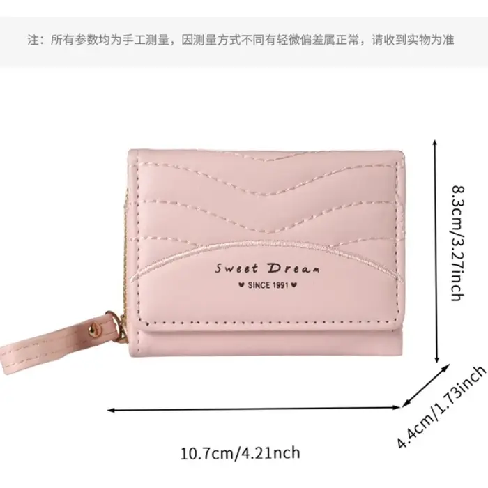 Nouveau style – Mini porte-monnaie pour femme en cuir PU avec fermeture éclair