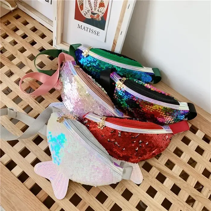 Sac banane à sequins pour fille