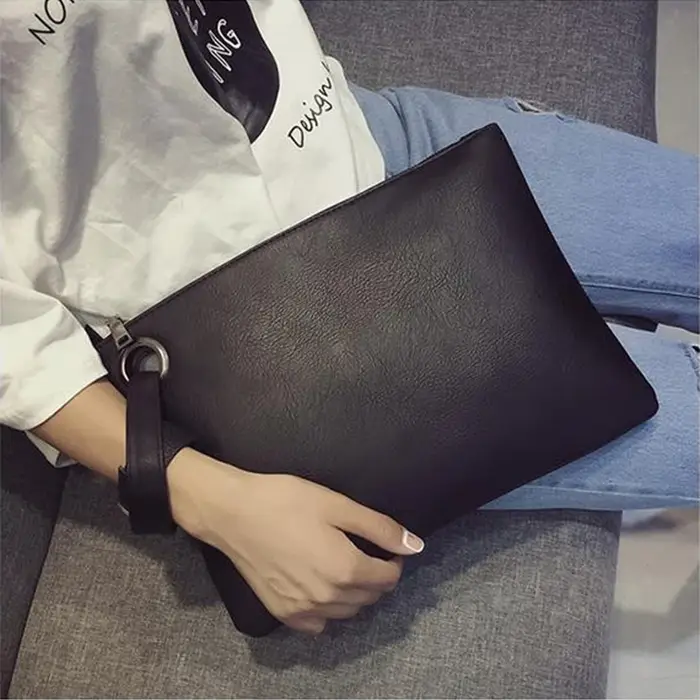 Vintage jour pochette pour femmes couleur unie Pu cuir sacs à main femme téléphone sac
