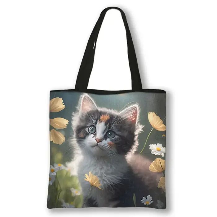 Sac à bandoulière imprimé chaton Kawaii