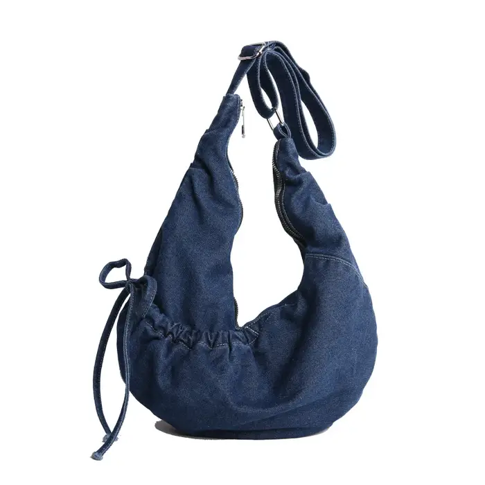 Sac hobo en jean délavé pour femme