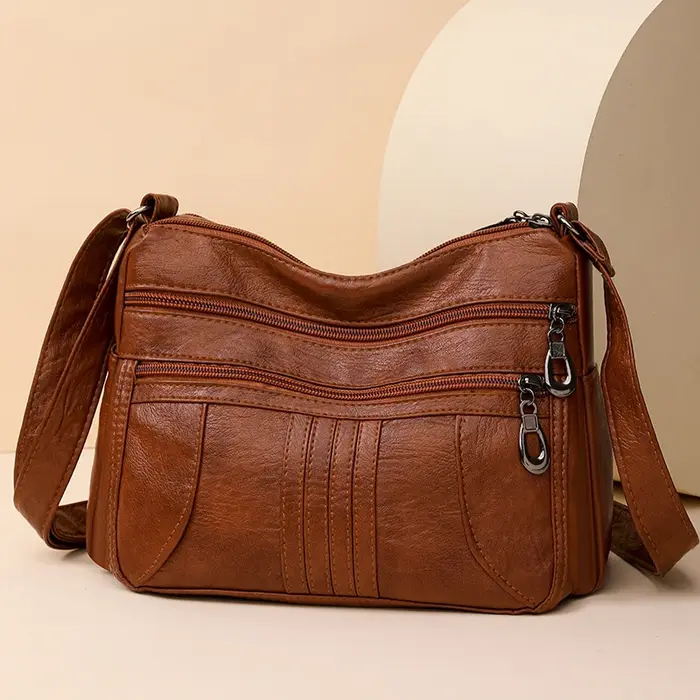 Sac à bandoulière en cuir vintage pour femme