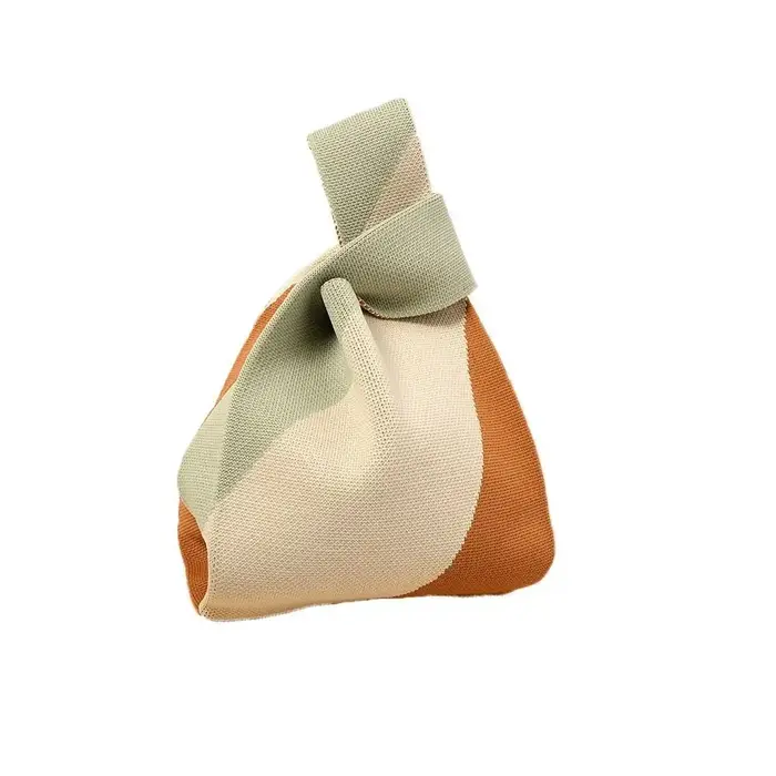 Sac à main en tricot à motifs géométriques réutilisables pour femme