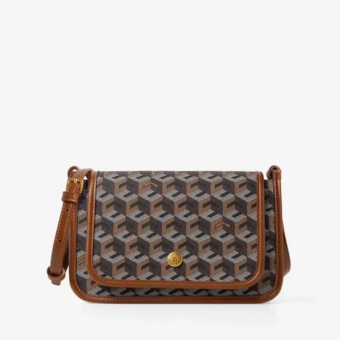 Sac messager de luxe à monogramme pour femmes, imprimé géométrique, sac bandoulière en toile enduite