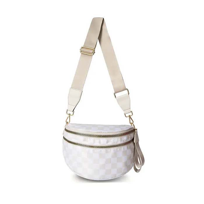 DOYOGI noir et blanc à carreaux spacieux Bum sac sacs à bandoulière pour femmes en Nylon essentiels