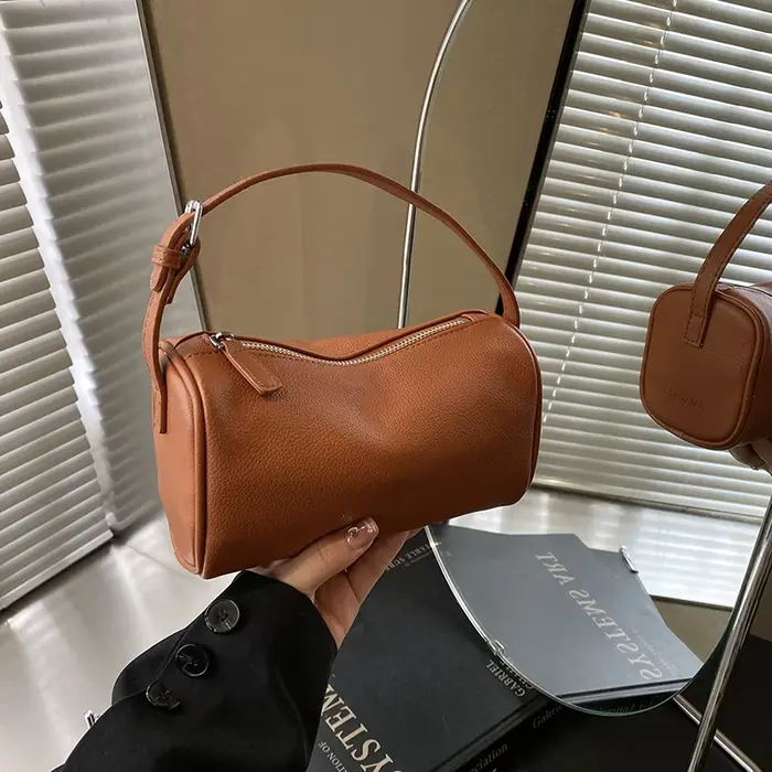 Sac à main en cuir souple rouge pour femmes
