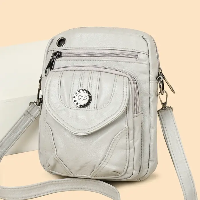 Petit sac à bandoulière en cuir Pu souple pour femmes