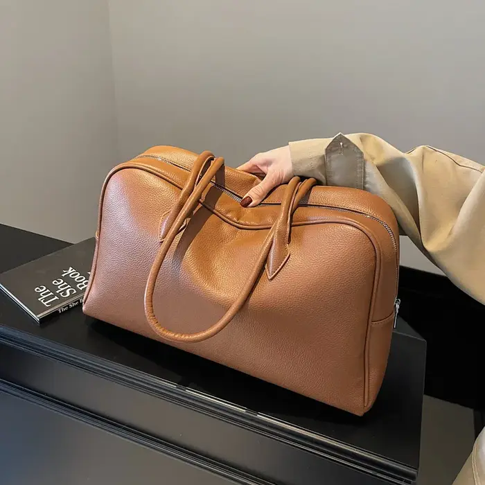 Sac fourre-tout rétro style universitaire grande capacité pour femme