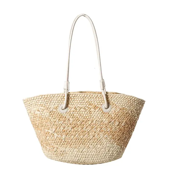 ​ Sacs fourre-tout en paille de Style français pour femmes, sacs à bandoulière d'été, sacs à main de