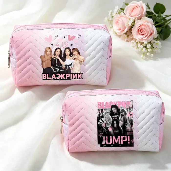 Sac à cosmétiques de grande capacité Kpop Blackpink pour femmes