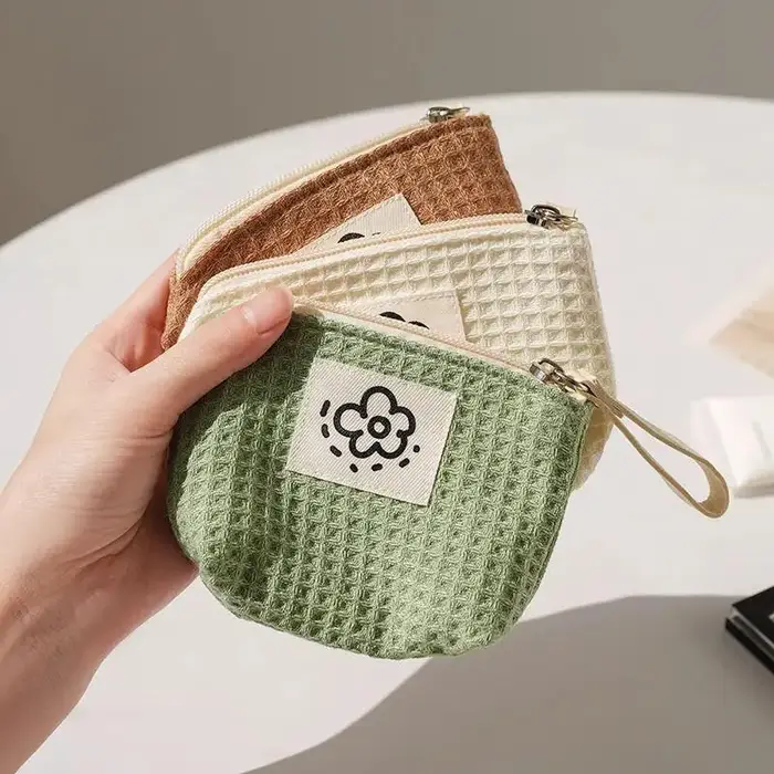 Petit sac de maquillage vert Matcha pour femmes
