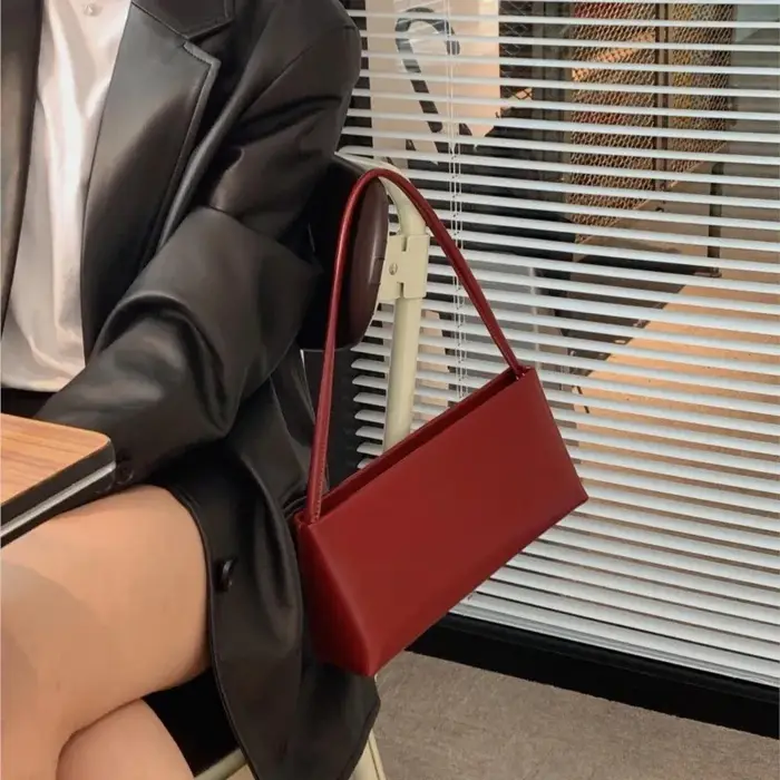 JIAERDI rétro rouge sous les bras sac femmes Simple en cuir grande capacité sac à bandoulière dames mode polyvalent luxe sac à main Chic nouveau