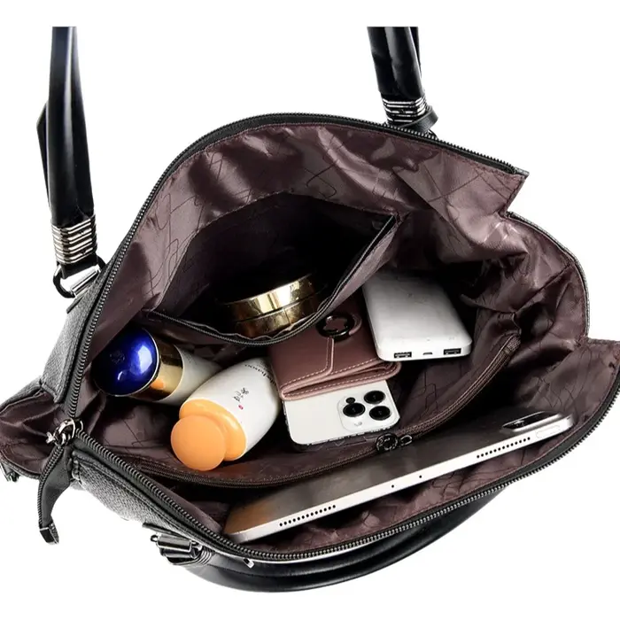 Sac fourre-tout en cuir souple grande capacité pour femme