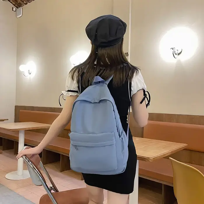 Femmes cartable étanche grande capacité école sac à dos lisse fermeture éclair solide adolescents fille sac à dos décontracté sac étudiant approvisionnement nouveau