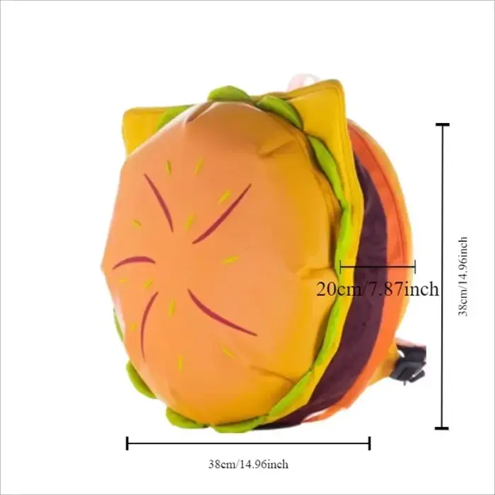 PU élégant Hamburger sac à dos ordinateur portable stockage fermeture éclair