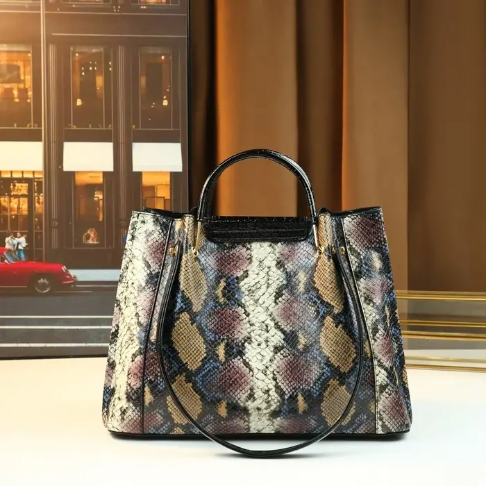 Nouveau Sac à Main Femme Haut de Gamme Grande Capacité Motif Serpent Tendance 2026 – Sac Seau Polyvalent Porté Épaule ou Croisé