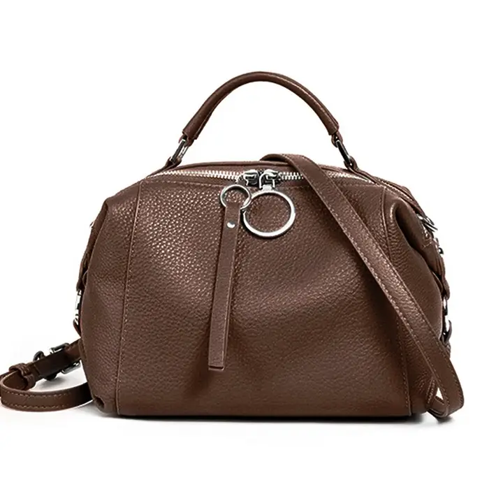 Zency élégant sac à main en cuir véritable femmes sac à bandoulière grande capacité Simple moyen sac fourre-tout sac