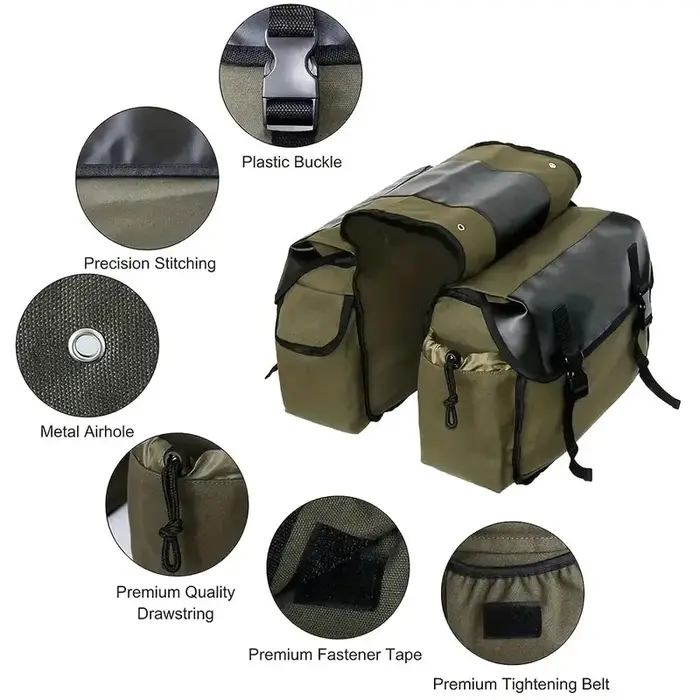 Sac de moto rétro en toile résistante à l'usure