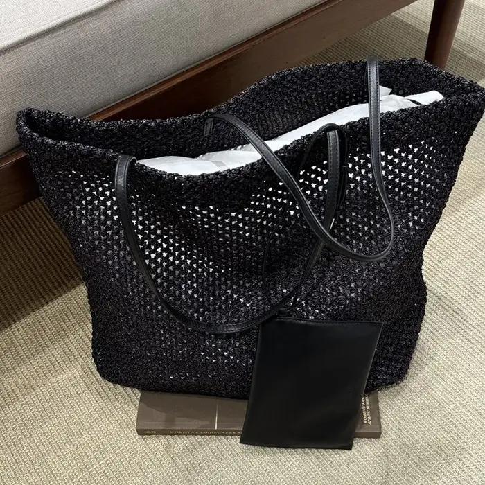 Sacs fourre-tout de plage en raphia style bohème pour femmes, sacs à main de luxe de créateur, nouve