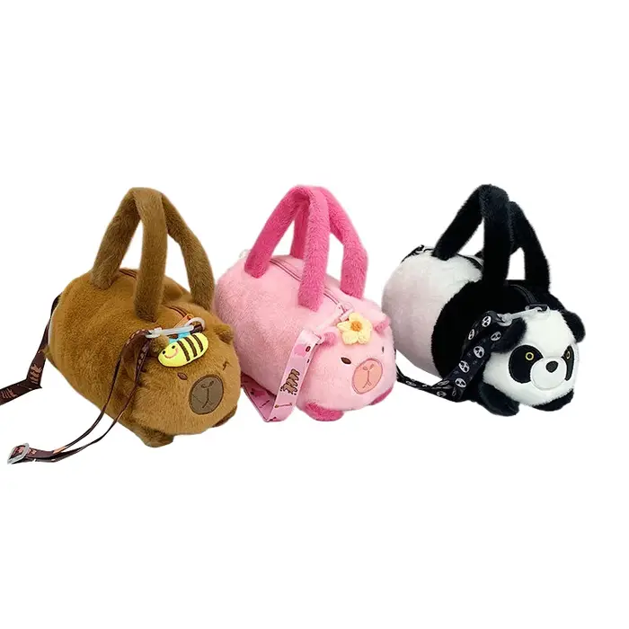 Nouveau Capybara sac à bandoulière coton dessin animé Animal seau sac en peluche sac fille