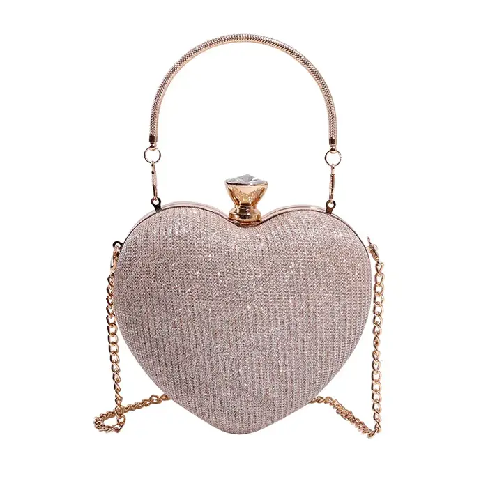 Sac de soirée circulaire en soie brillante dorée pour femmes