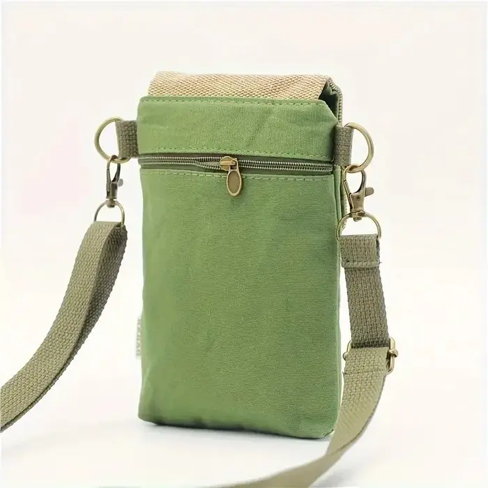 Mini tissu couleur contraste bandoulière sac de téléphone portable femmes petit Simple Vintage épaule sac