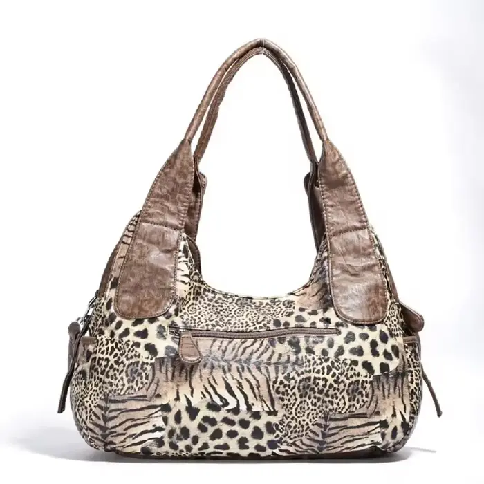 Sac à main polyvalent pour femme, sac à bandoulière léopard, sac à poignée supérieure, sacoche tenda