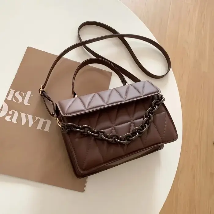 Petits sacs à main carrés à carreaux, sacs à bandoulière pour femmes, sac à bandoulière en chaîne po