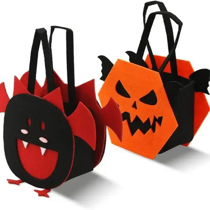 Sac fourre-tout en forme de hibou chauve-souris en feutre pour Halloween