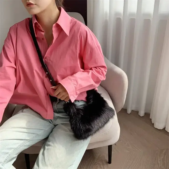 Sacs à bandoulière de luxe en fausse fourrure pour femmes