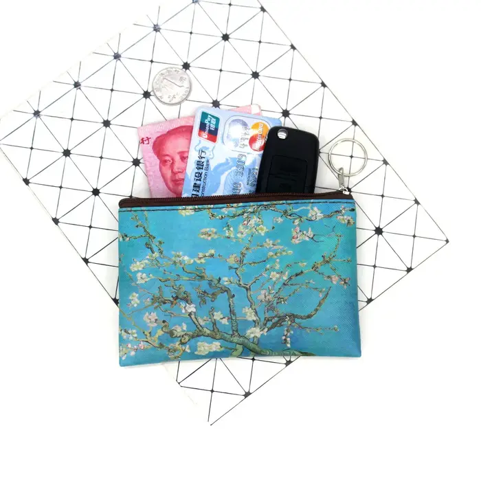Sac à cosmétiques en toile de peinture à l'huile vintage, Van Gogh Art, tournesol, étoile, lune, nuit, poudres de maquillage, porte-monnaie de voyage, portefeuille